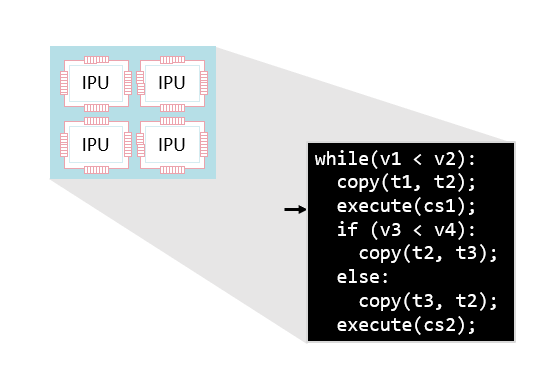 The entire system of IPUs runs a single program