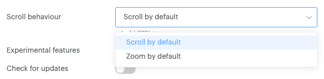 Scroll preference