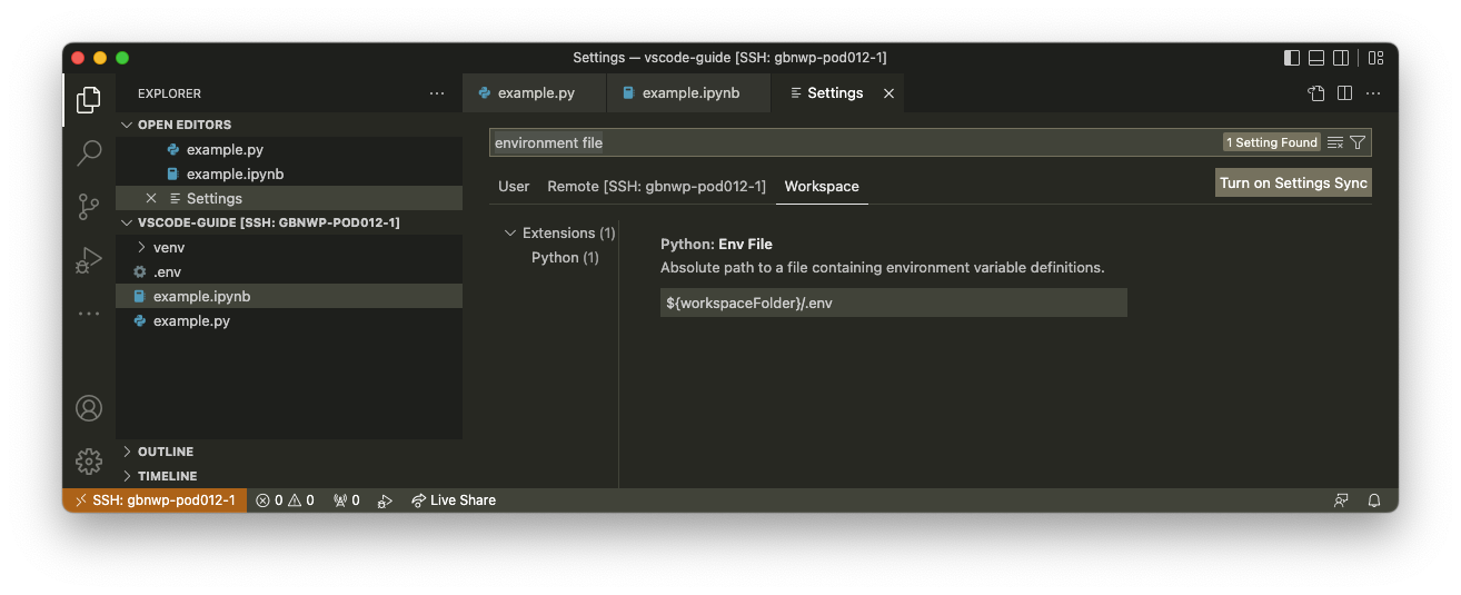 Settings for .env